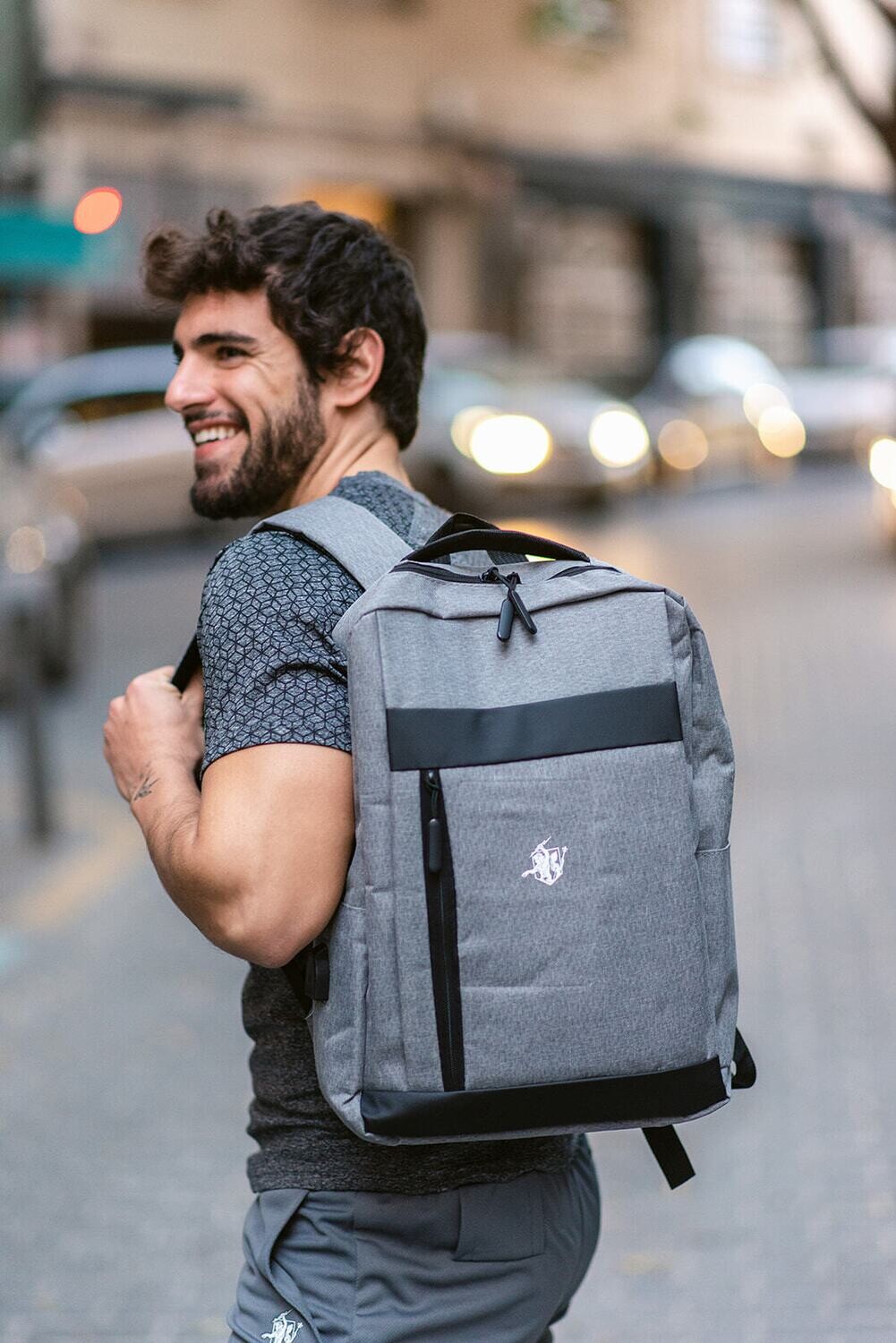 Castiel Backpack Grey for Men & Women | Water-Resistant Laptop Backpack by Hera Zeus Activewear