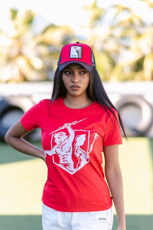 HERA Performance T-shirt Red for Women | Slim Fit Athletic Tee by Hera Zeus Activewear