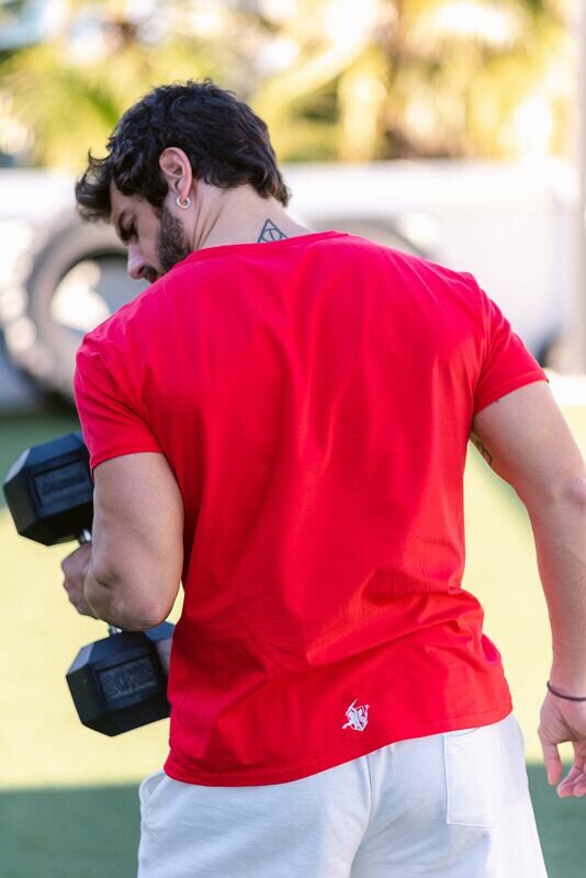 HERA Performance T-shirt Red for Men | Soft Slim Fit Gym Tee by Hera Zeus Activewear