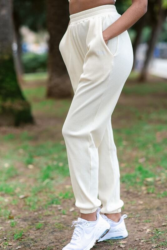 Brigid Wide Ribbed Pants | Cream Brigid Wide Ribbed Pants | Cream