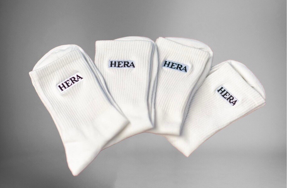 HERA Barre Sock White | Non-Slip Grip Barre Socks by Hera Zeus Activewear