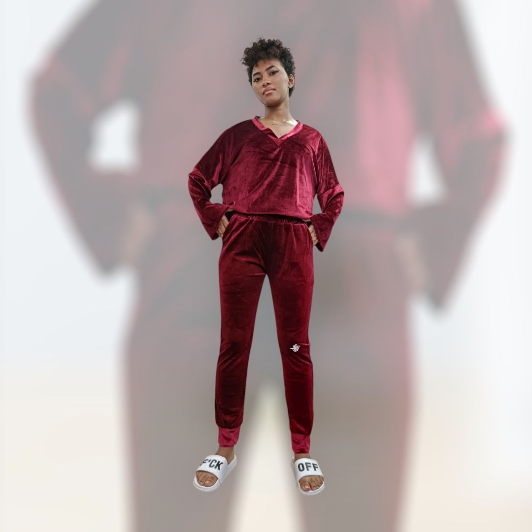 Hermes Burgundy Velour Heritage Bottoms – Heritage-Inspired Women’s Activewear | Hera Zeus