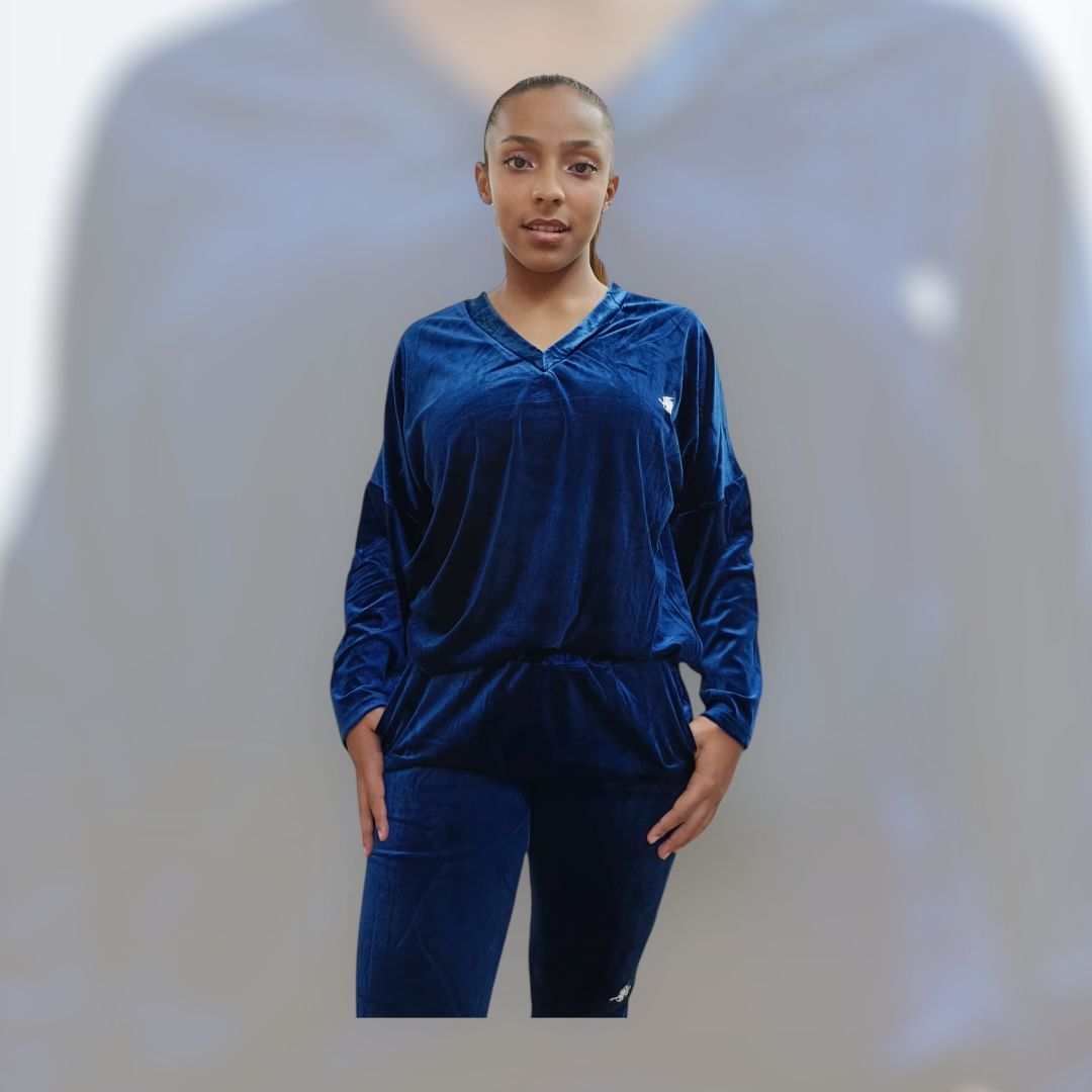 Hermes Blue Velour Sweatshirt – Comfort & Style in  Activewear | Hera Zeus