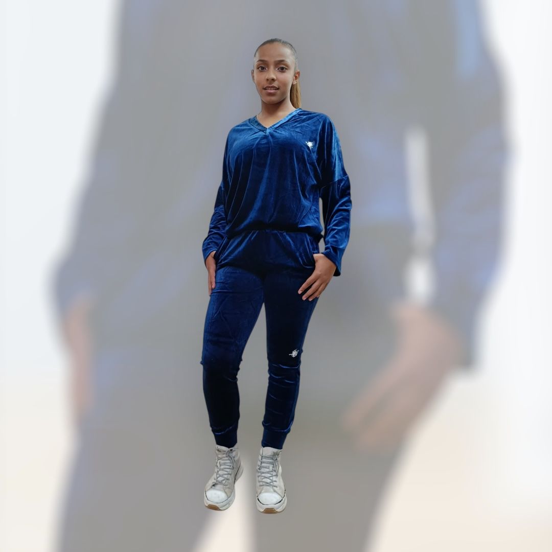 Hermes Blue Velour Bottoms – Comfort & Style in Activewear | Hera Zeus