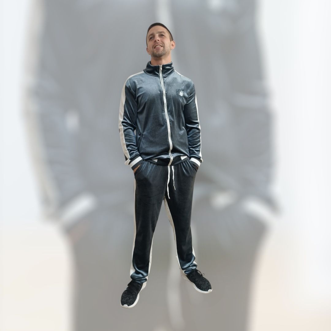 Hera Zeus Velour Tracksuits Dark Gray | Luxury Activewear Set