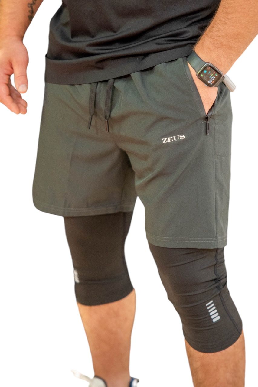 OSIRIS 2-in-1 Shorts Gray | Lightweight Performance Shorts | HERA ZEUS Activewear OSIRIS 2-in-1 Shorts Gray | Lightweight Performance Shorts | HERA ZEUS Activewear