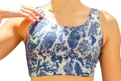 Women's Snakeskin Print Sports Bra | Flexible & Sweat-Wicking by Hera Zeus