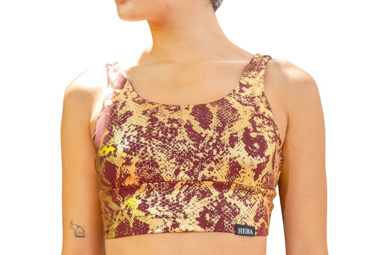 Snakeskin Bra | Medium Support Sports Bra by Hera Zeus