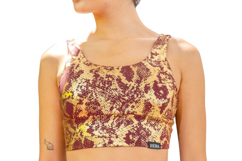 Snakeskin Bra | Medium Support Sports Bra by Hera Zeus