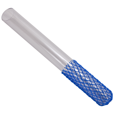 7/8" x 8" Clear Laser Resistant Suction Wand with Sponge Guard - Sterile