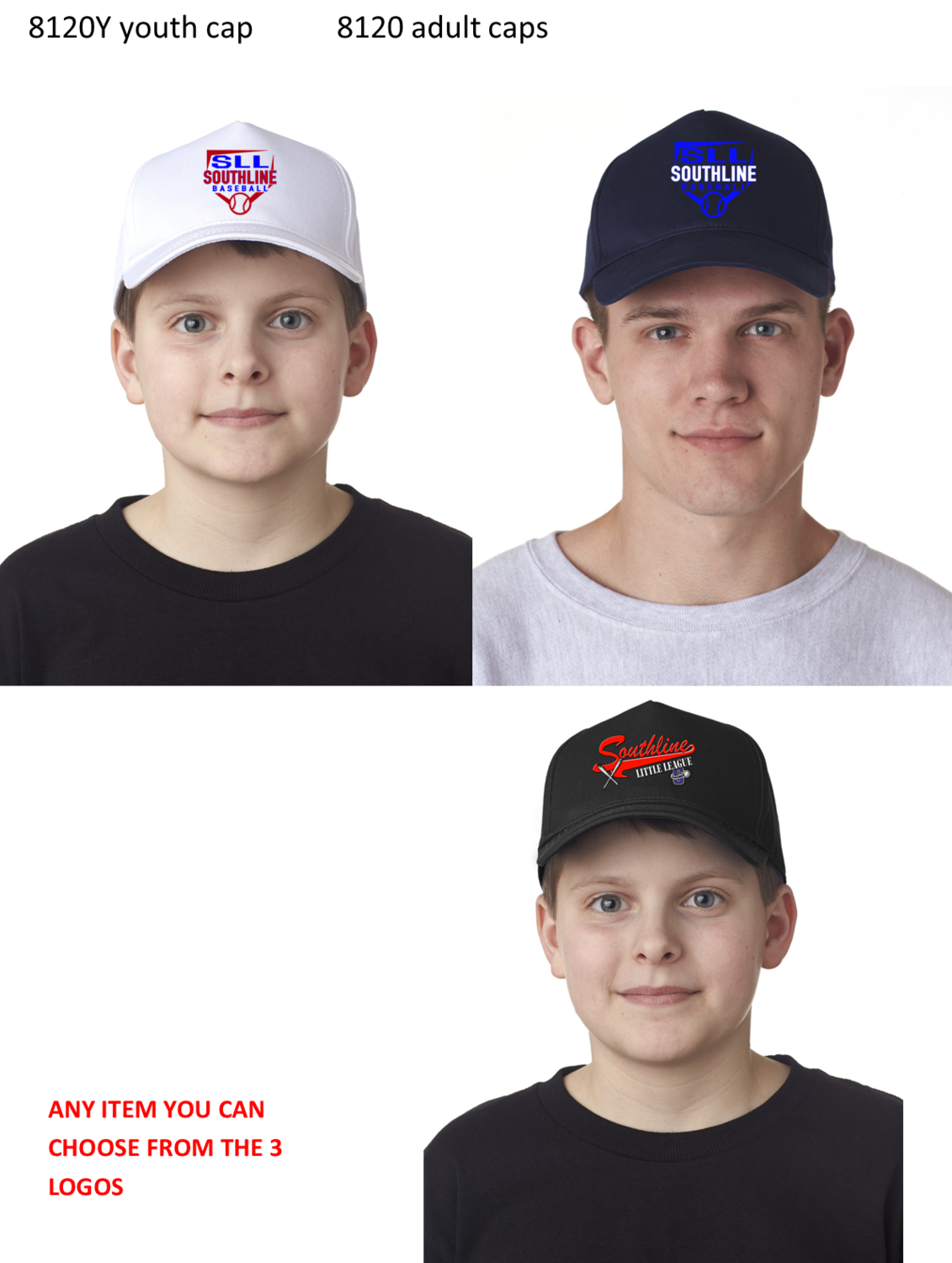 SouthLine Little League Baseball caps