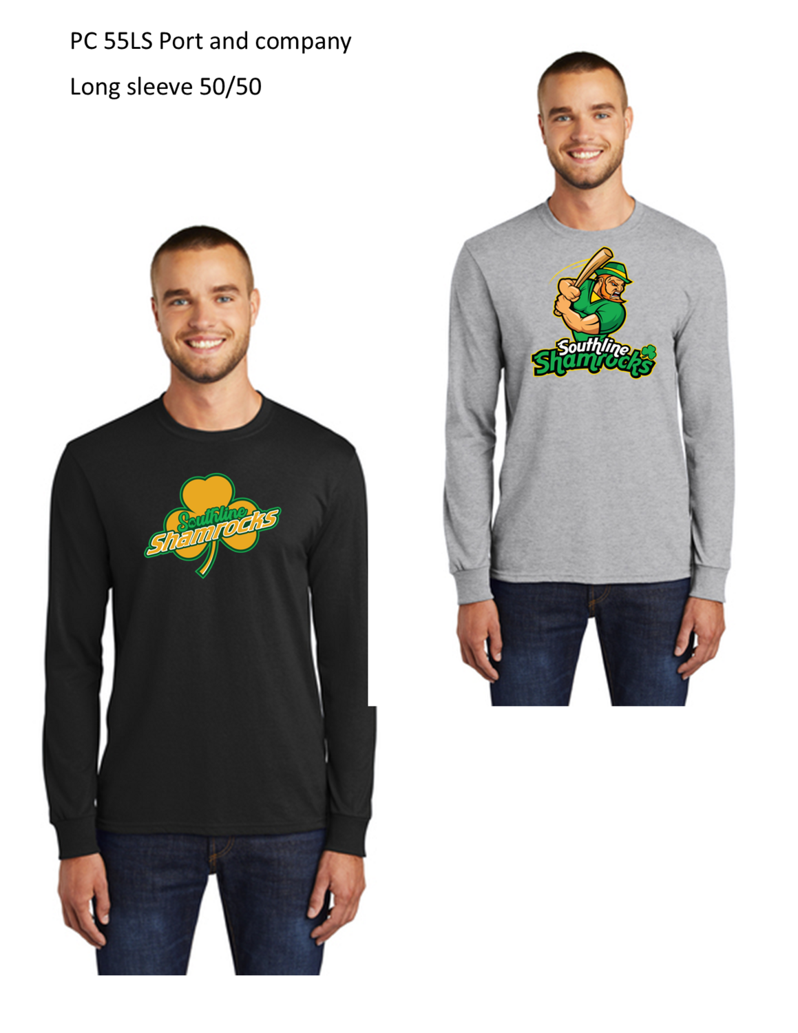 Southline Shamrocks LONG Sleeve T shirt 50/50