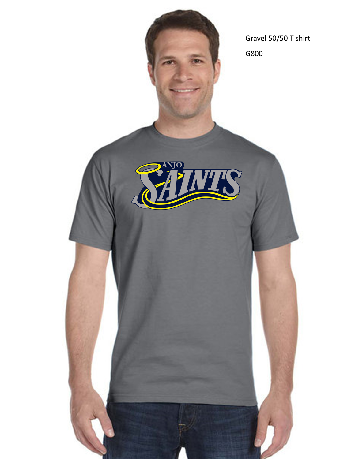 ANJO SAINTS SOFTBALL printed front and back name and number_ T SHIRT__ g800