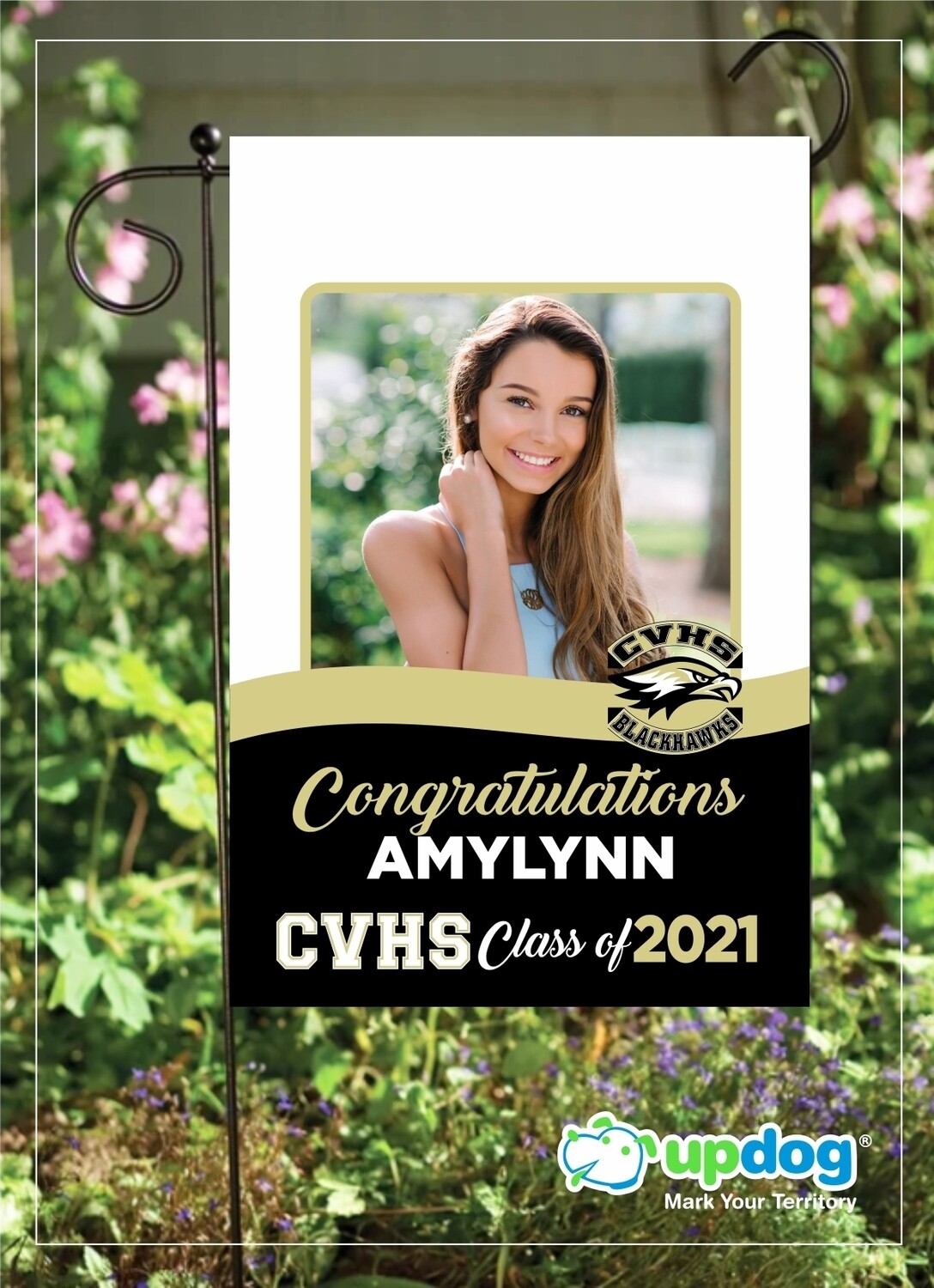 Citrus Valley High School - Personalized Photo and Name, Class of 2021 Senior Graduation Garden Flag, Class of 2021 Garden Flag, Congratulations Garden Flag