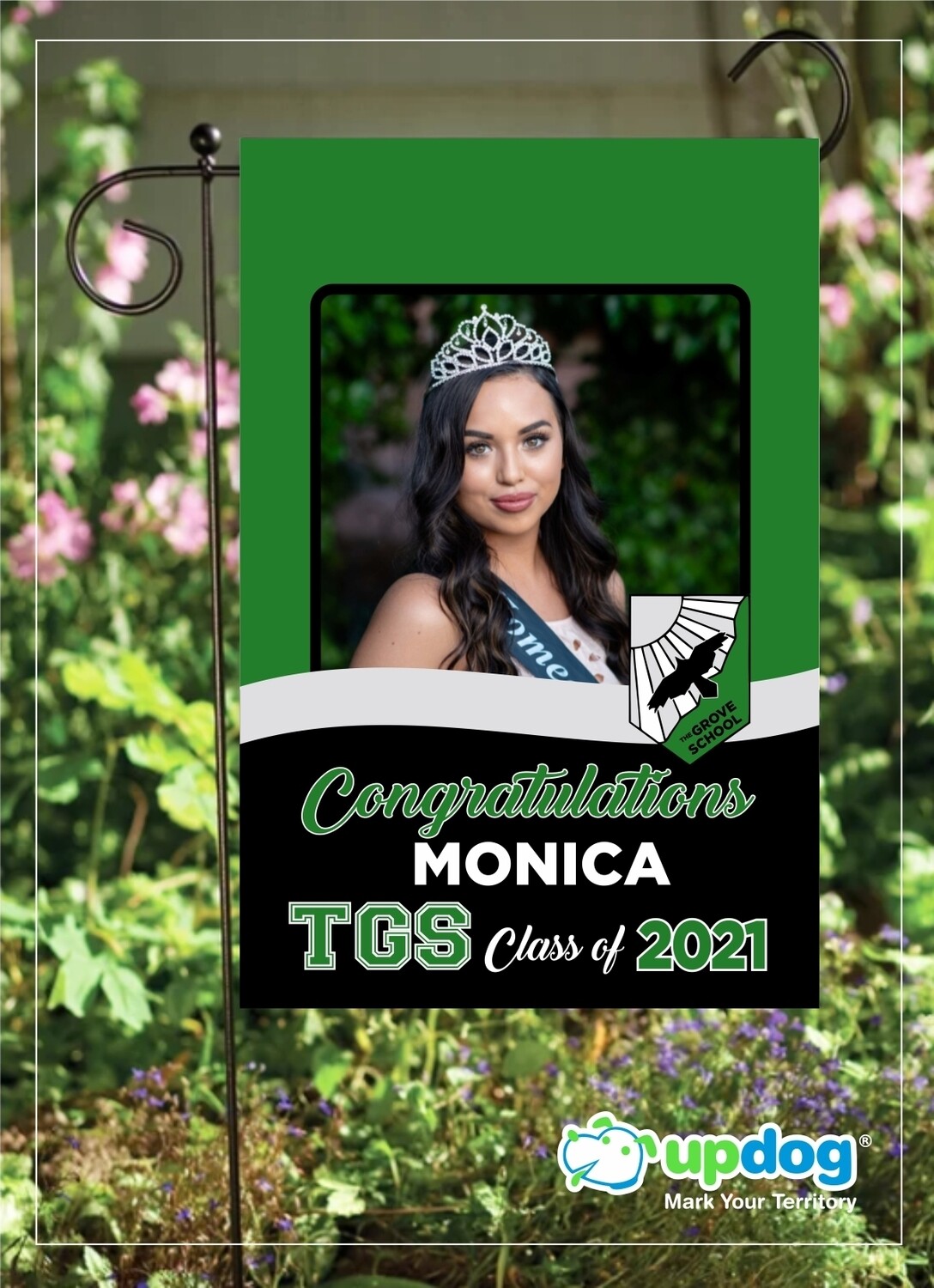 The Grove High School - Personalized Photo and Name, Class of 2021 Senior Graduation Garden Flag, Class of 2021 Garden Flag, Congratulations Garden Flag