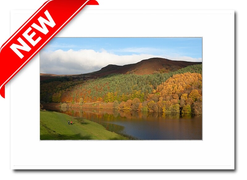 A4 Mounted Print - Autumn at Ladybower Reservoir, Peak District