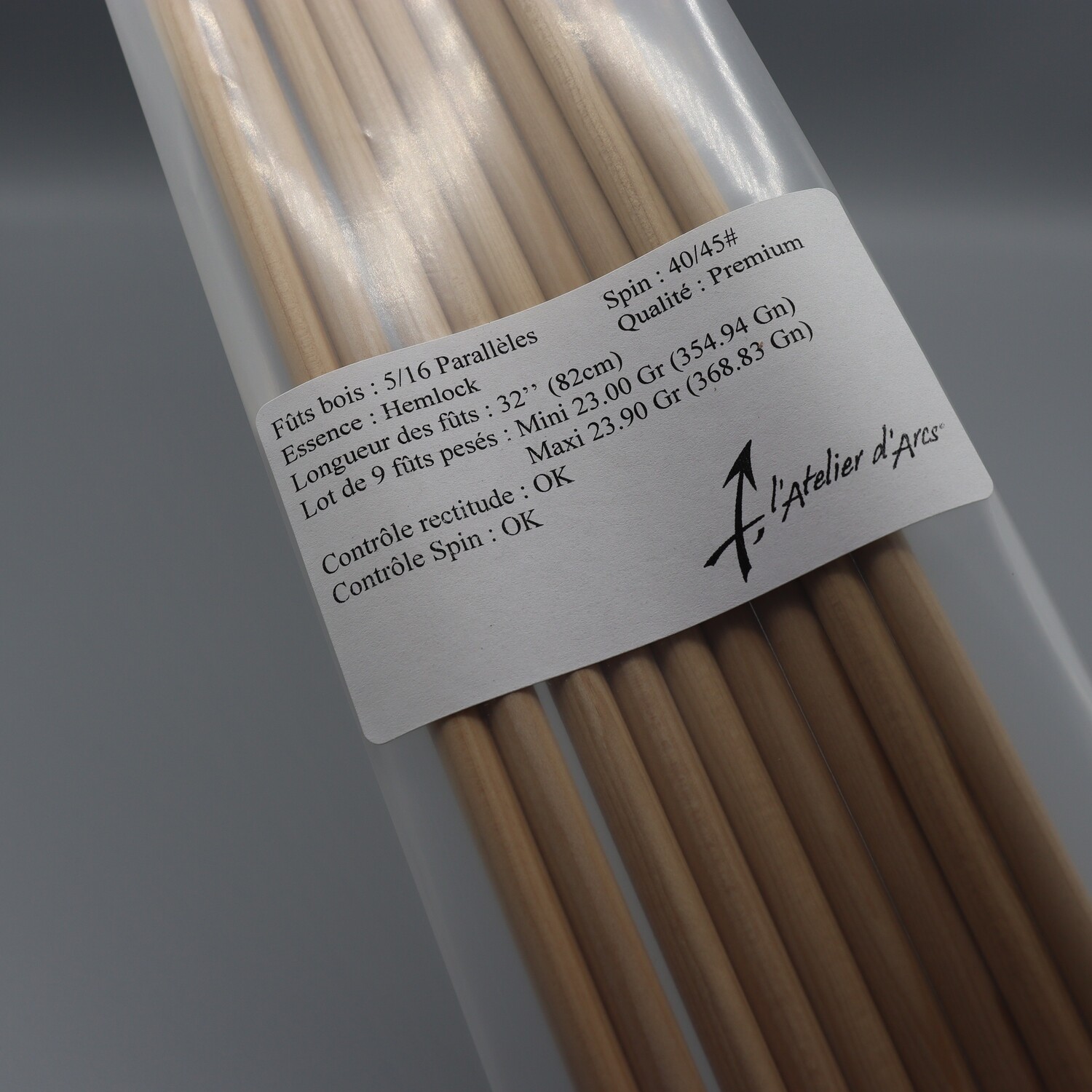 5/16" Spin 40/45# Hemlock, Spin 40/45#: 23.00-23.90 Grammes