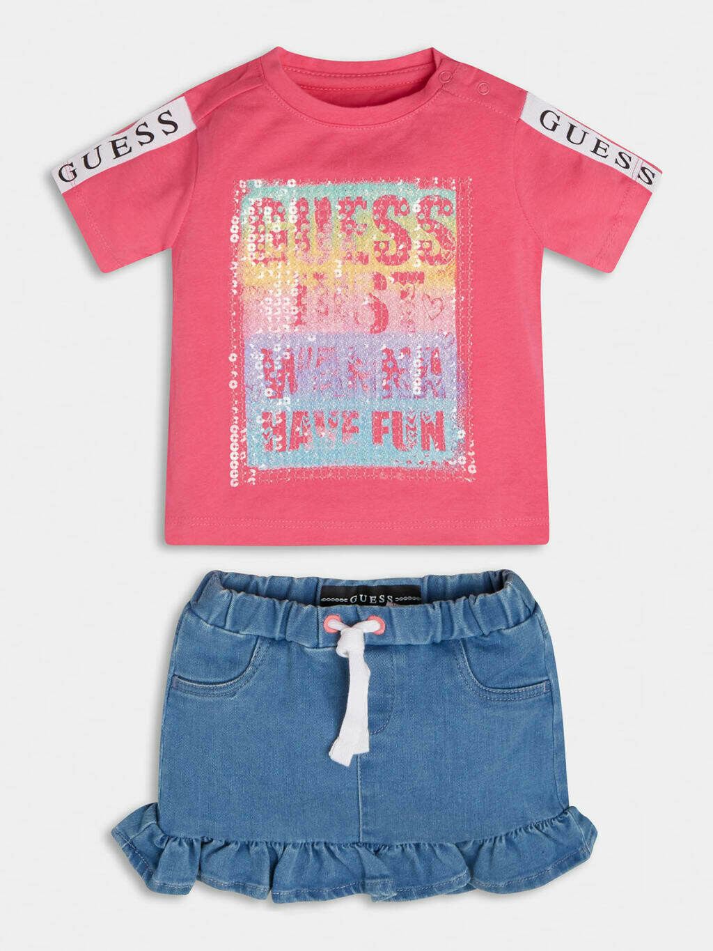 GUESS - Set T.Shirt e Gonna Jeans Bimba