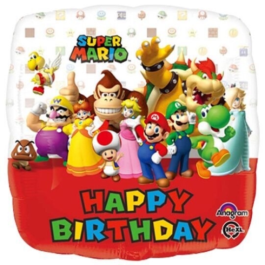 Super Mario Happy birthday foil