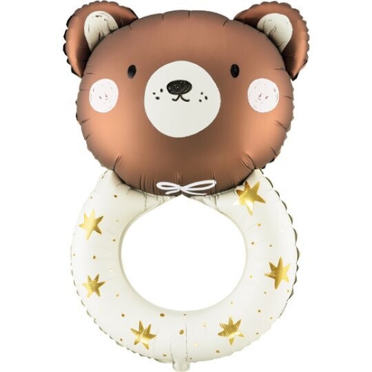 Teddy baby rattle balloon