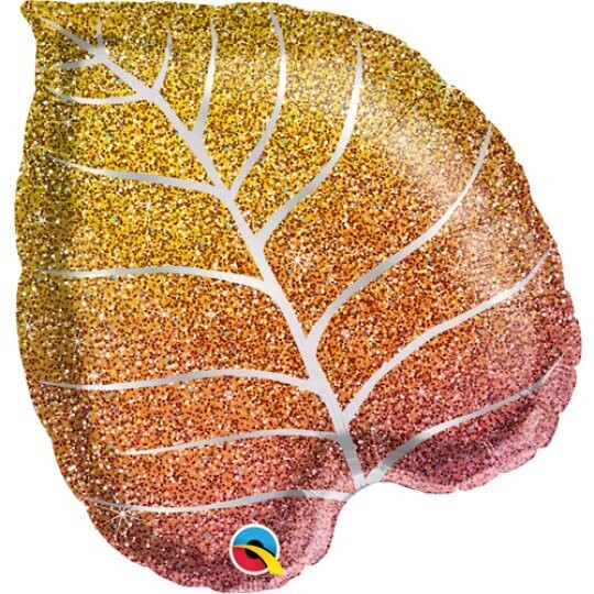 Ombre Glitter Leaf Balloon