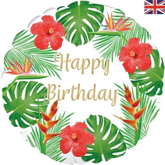 Tropical Bday Foil Balloon