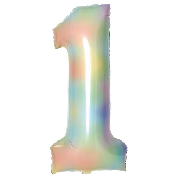 Pastel Rainbow Number Balloon