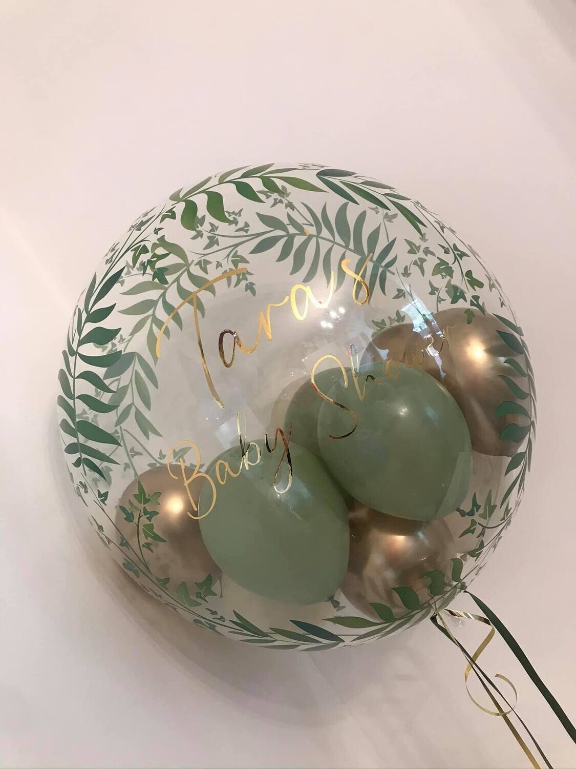 Elegant Greenery Bubble Balloon