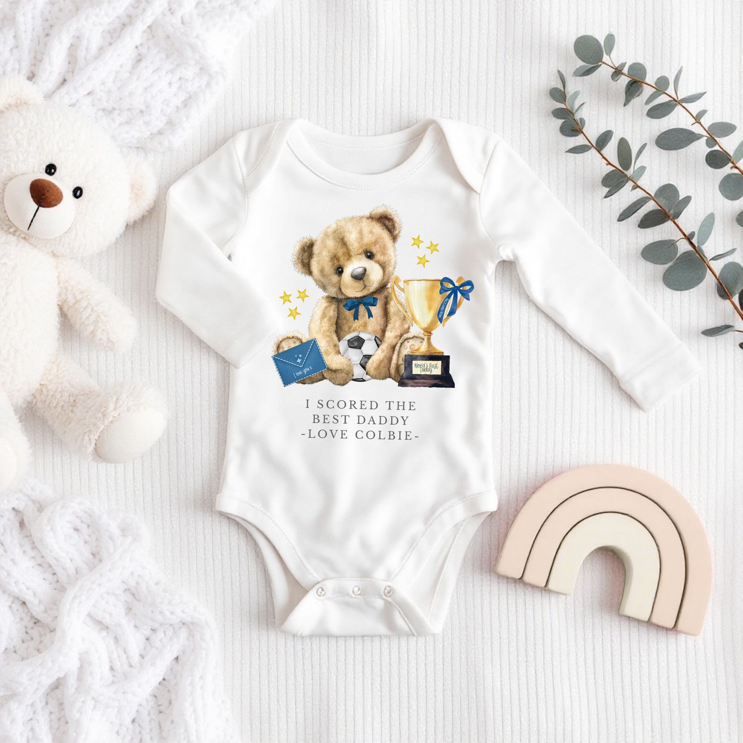 Father&#39;s Day Football Baby Grows