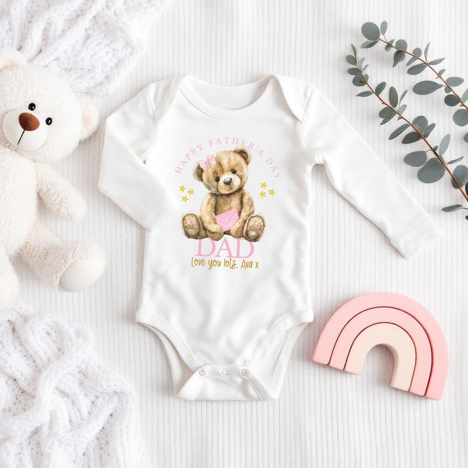 Father&#39;s Day Babygrows Pink