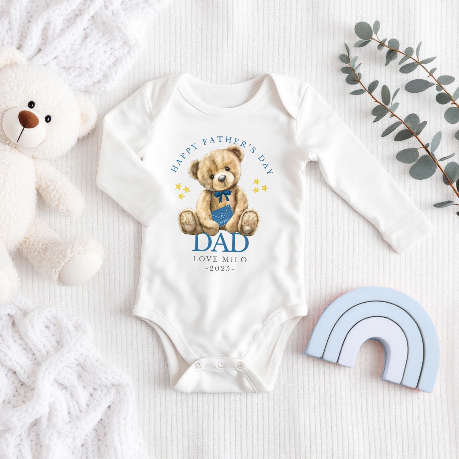 Father&#39;s Day Babygrows Blue