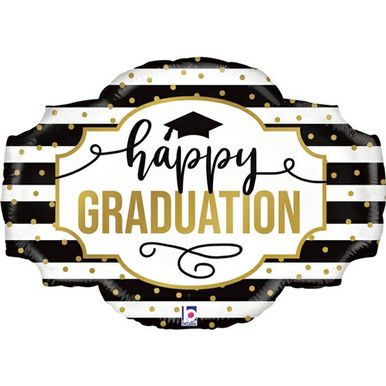 Black &amp; White Graduation Balloon