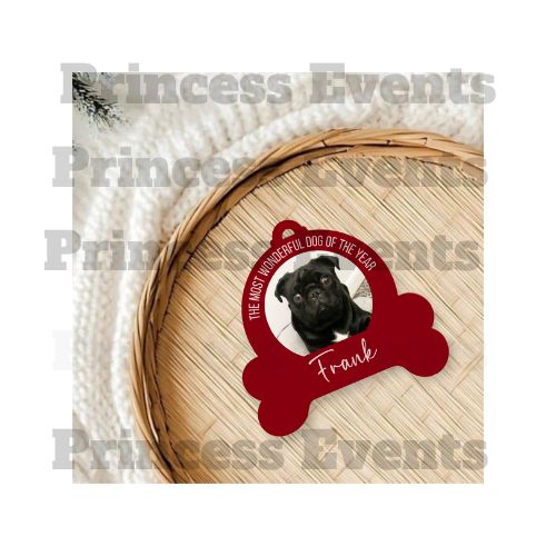 Personalised christmas dog bauble