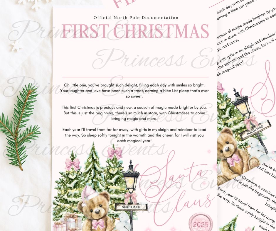 Northpole Pink Bear christmas certificates