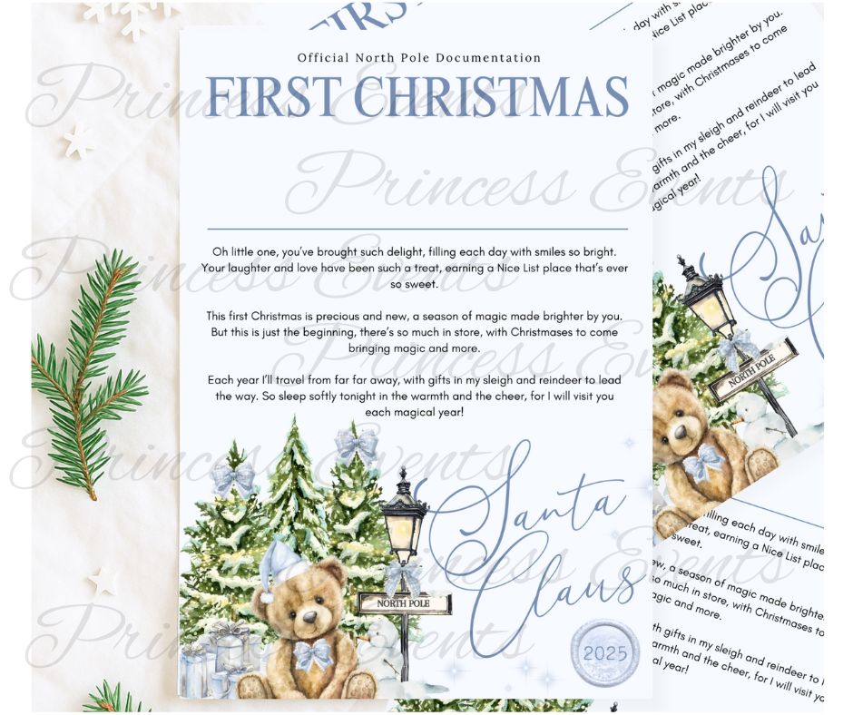 Northpole Blue Bear christmas certificates