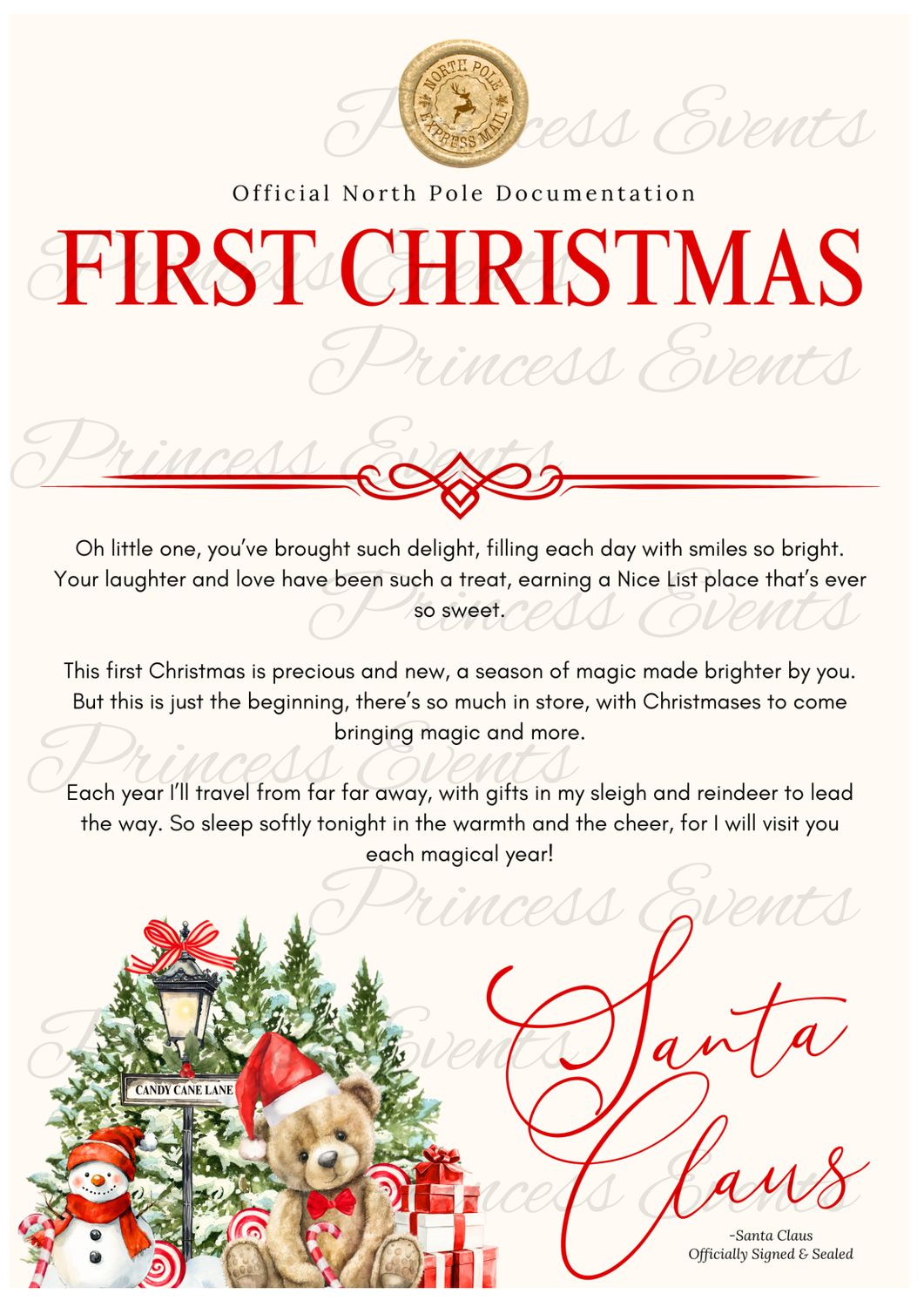 Candy Cane Lane christmas certificates