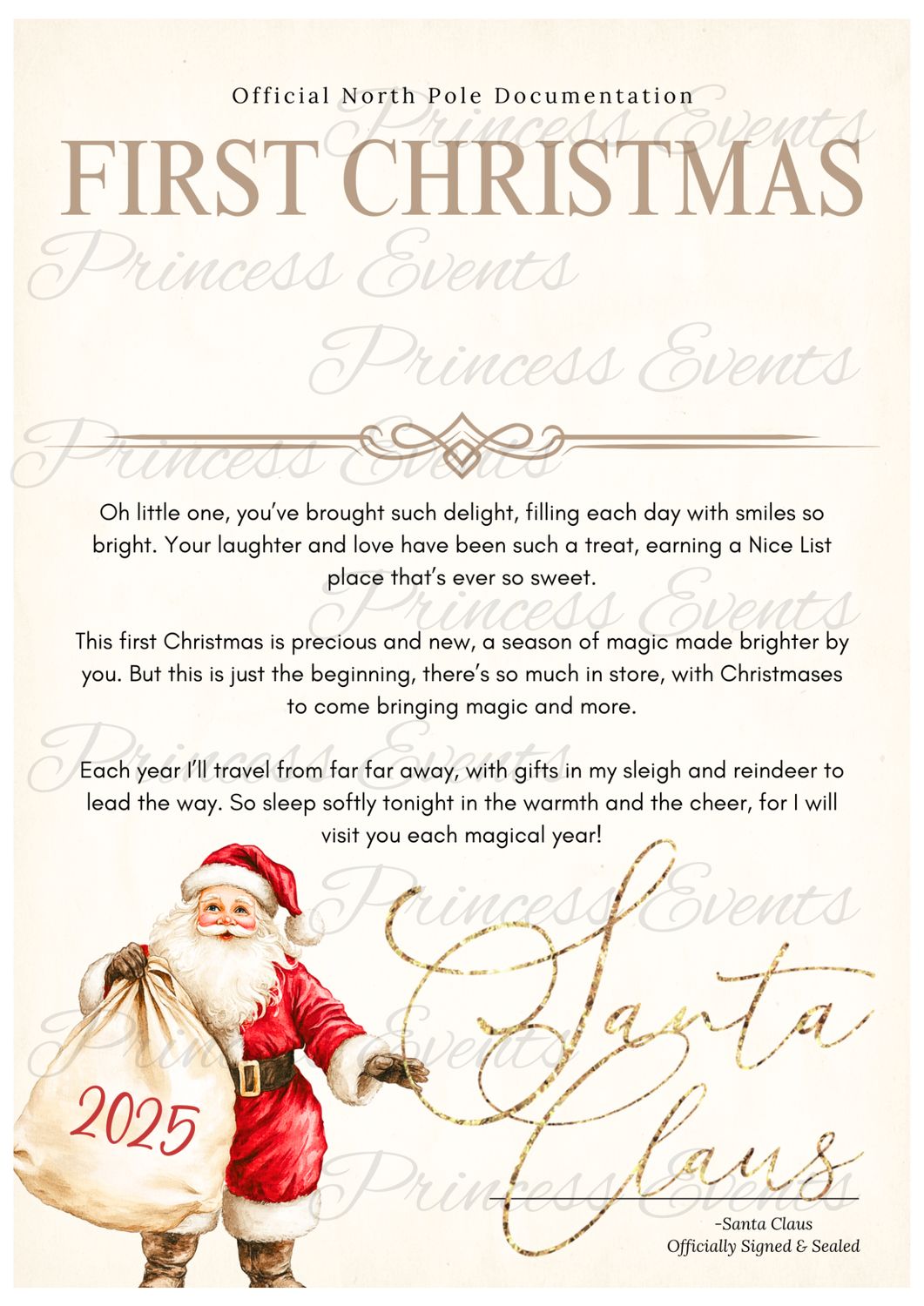 Santa and Sack christmas certificates