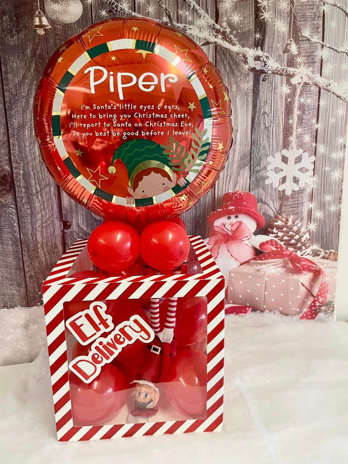 Elf Arrival Box Striped Design