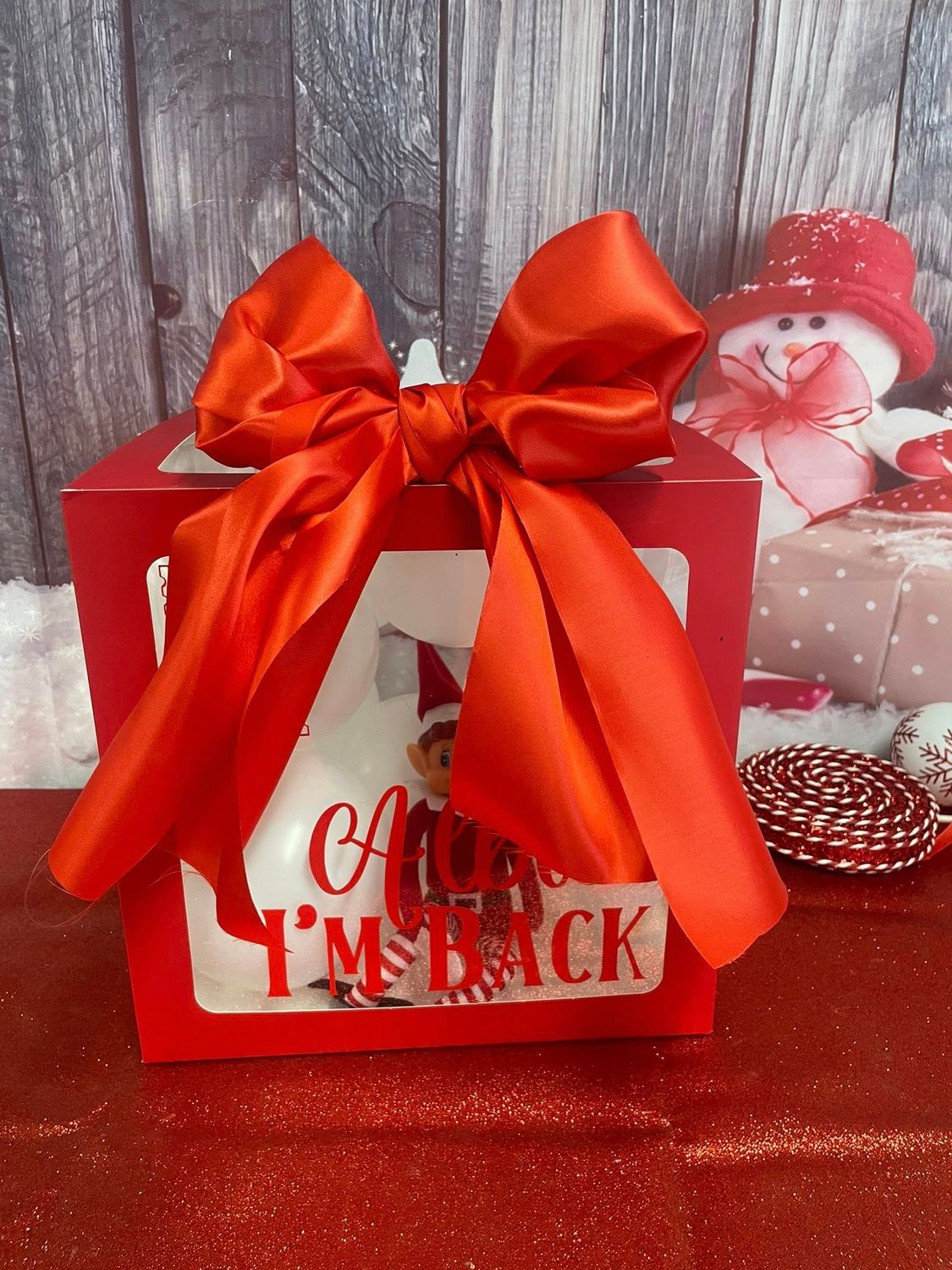 Elf Arrival Box Red White
