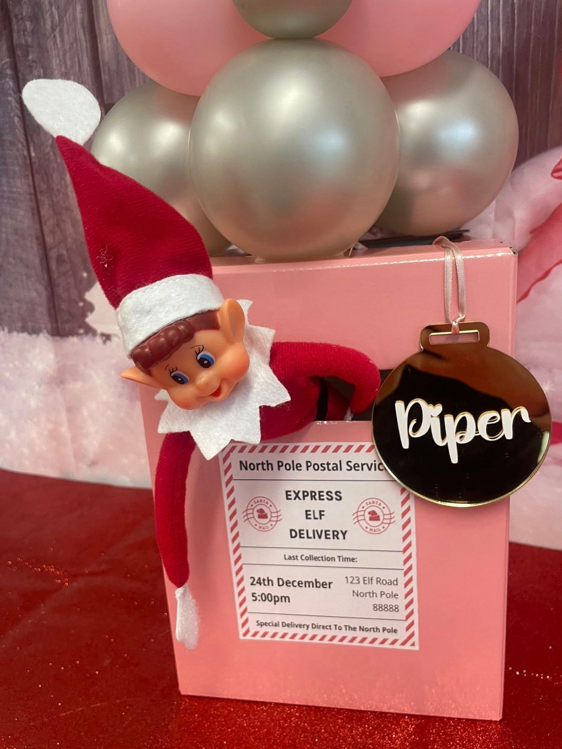 Elf Arrival Postbox Pink