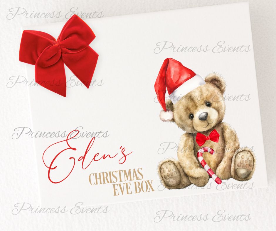 Bear With Santa Hat Christmas Box