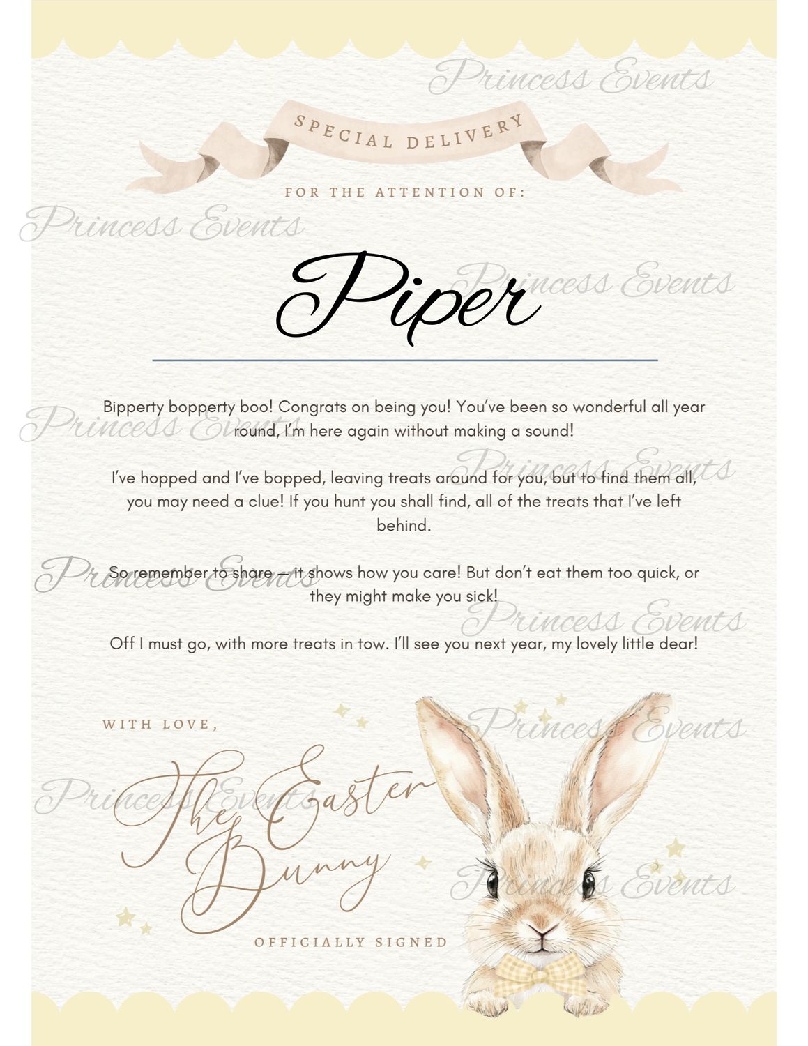 Easter Gingham Bunny Certificates