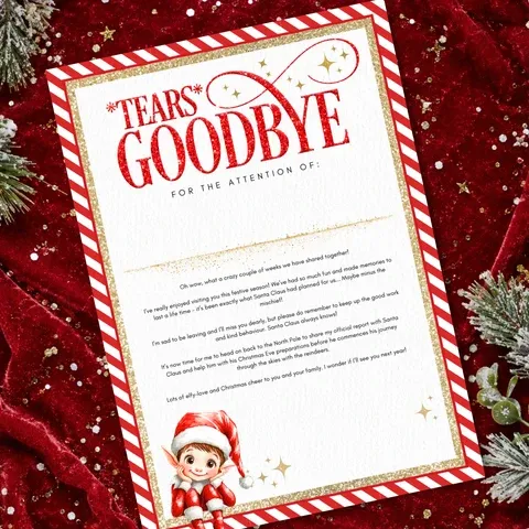 Personalised Elf Goodbye Letter