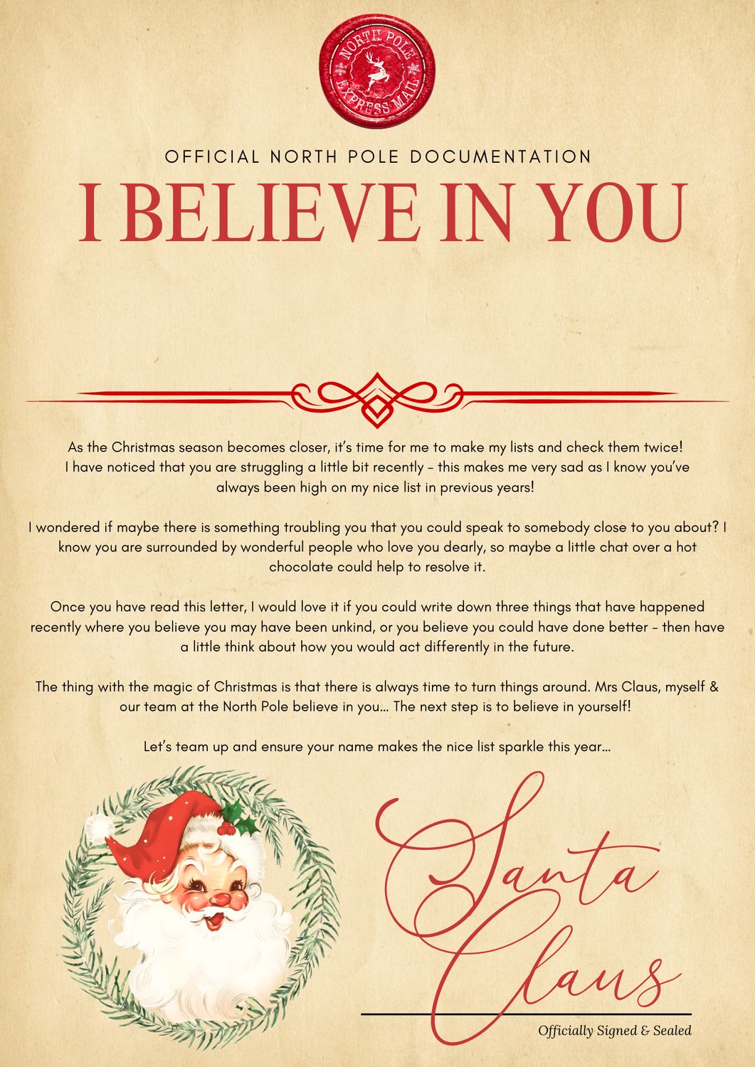 Santa and Sack christmas certificates