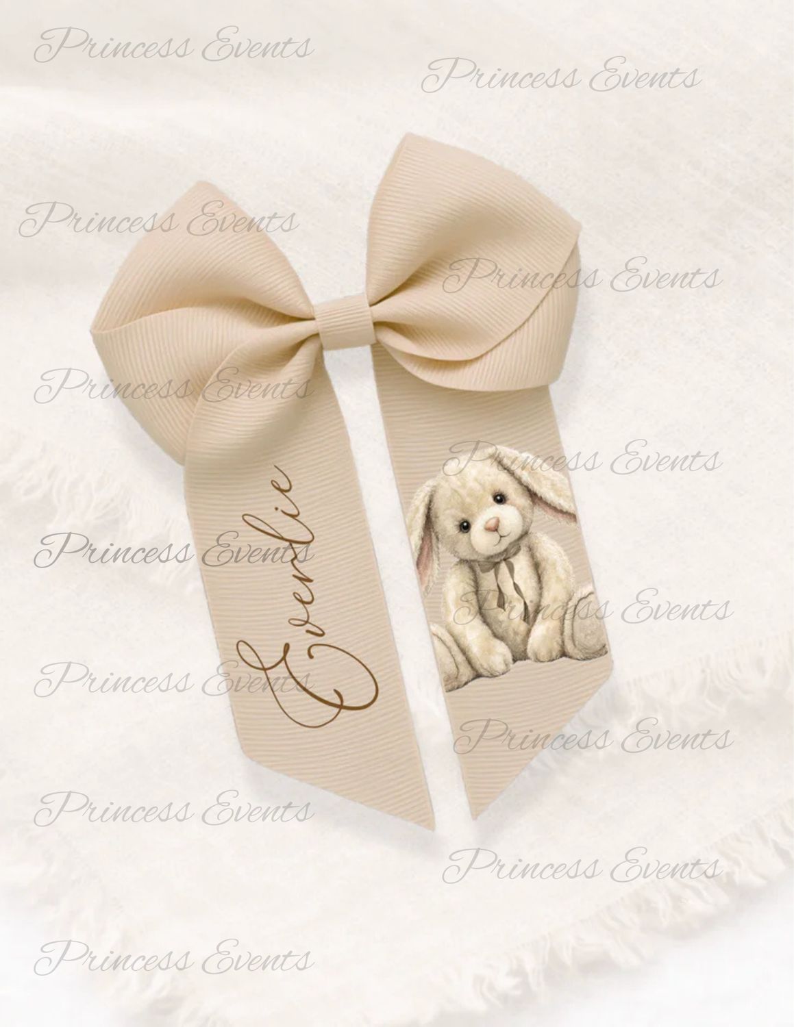 Easter Hair Bow- Neutral Bunny