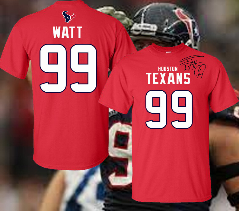 NFL Houston Texans Watson, JJ Watt Signature Jersey Style T-Shirt