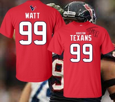 NFL Houston Texans Watson, JJ Watt Signature Jersey Style T-Shirt