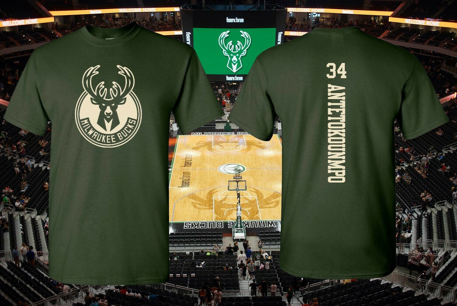 NBA Milwaukee Bucks Giannis Antetokounmpo, custom or Your name T-Shirt