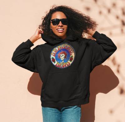 Grateful Dead Skull &amp; Roses Graphic Hoodie