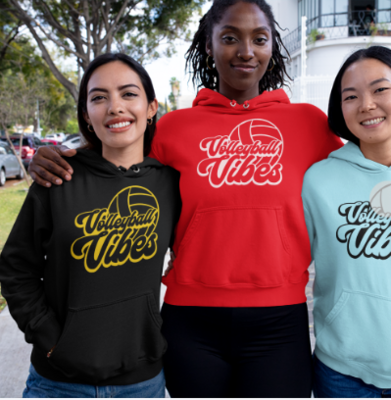 Volleyball Vibes - Graphic Hoodie